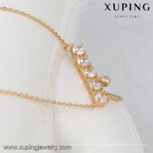 43362 xuping personalizados últimos diseños 18k chapado en oro carta colgante de amor collar de joyas de piedra preciosa